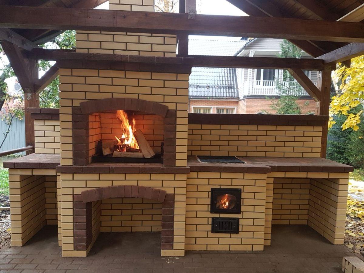 Как сделать мангал с коптильней из кирпича своими руками