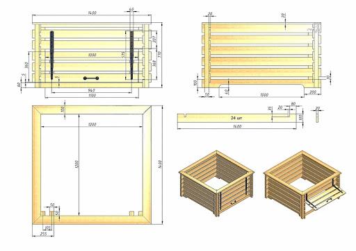 Ящик для компоста: как правильно сделать своими руками, чертежи, фото