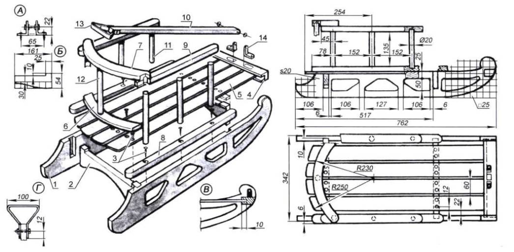 Деревянные санки своими руками: как сделать, чертежи