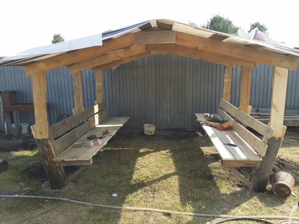 Беседка своими руками для дачи из подручных средств