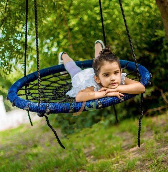 Как самому сделать качели-гнездо своими руками: круглые, из обруча и веревки, видео