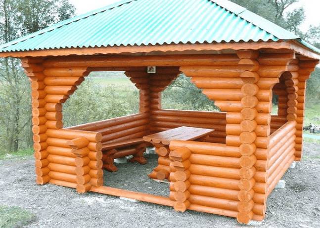 Беседка из бревен своими руками: простые варианты, чертежи, как сделать
