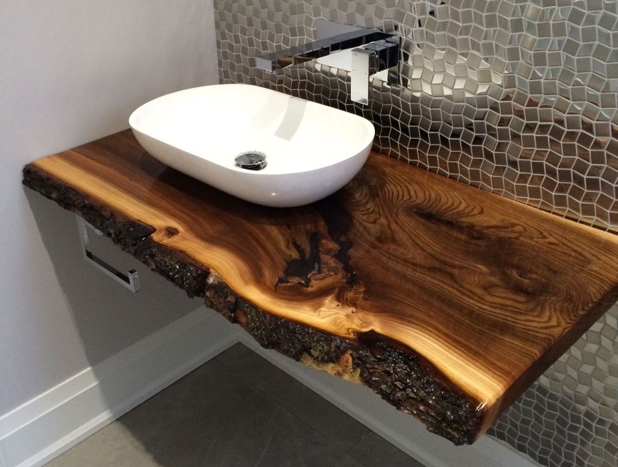 Столешница под раковину в ванную своими руками: из плитки, дерева, бетона
