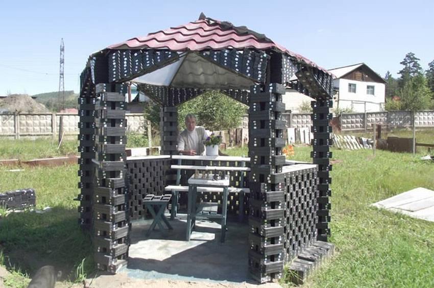 Беседка своими руками для дачи из подручных средств