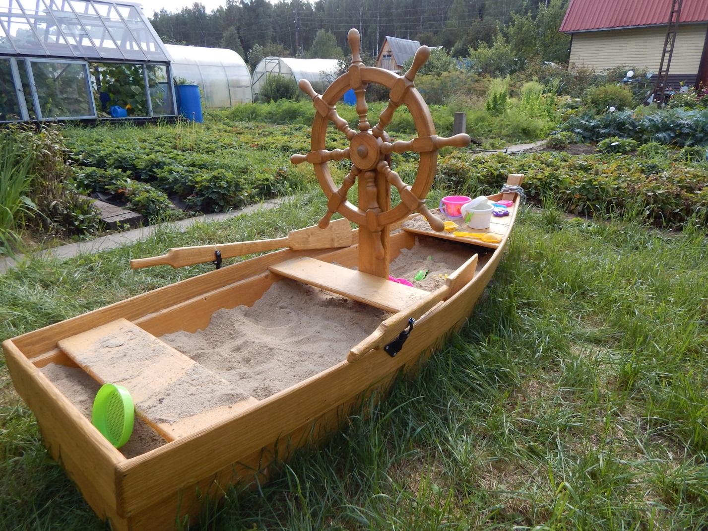 Как сделать детскую песочницу в виде корабля своими руками