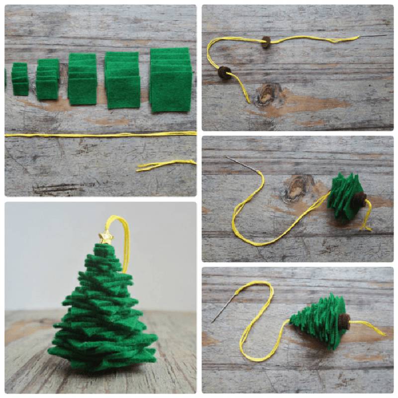 Как сделать новогоднюю елочку из фетра своими руками