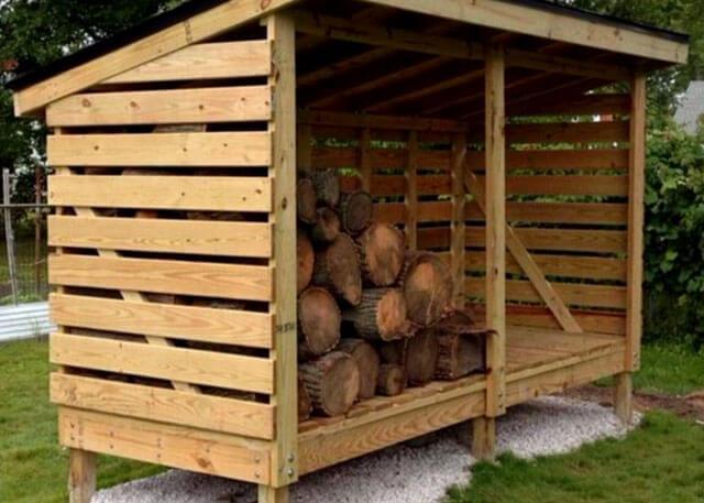Как сделать навес для дров: из профильной трубы, поддонов, дерева