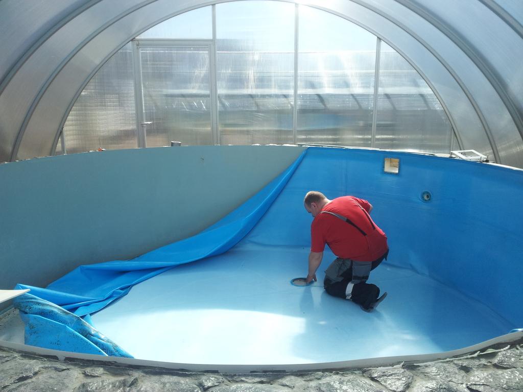 Установка бассейна из полипропилена своими руками