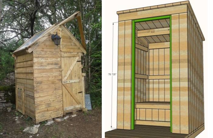 Дачный туалет из поддонов своими руками