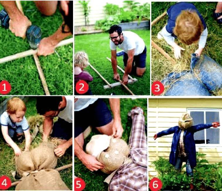 Как сделать пугало для огорода и сада своими руками