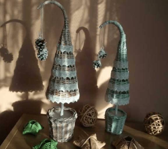 Как сделать елку из журнала, газетных трубочек своими руками