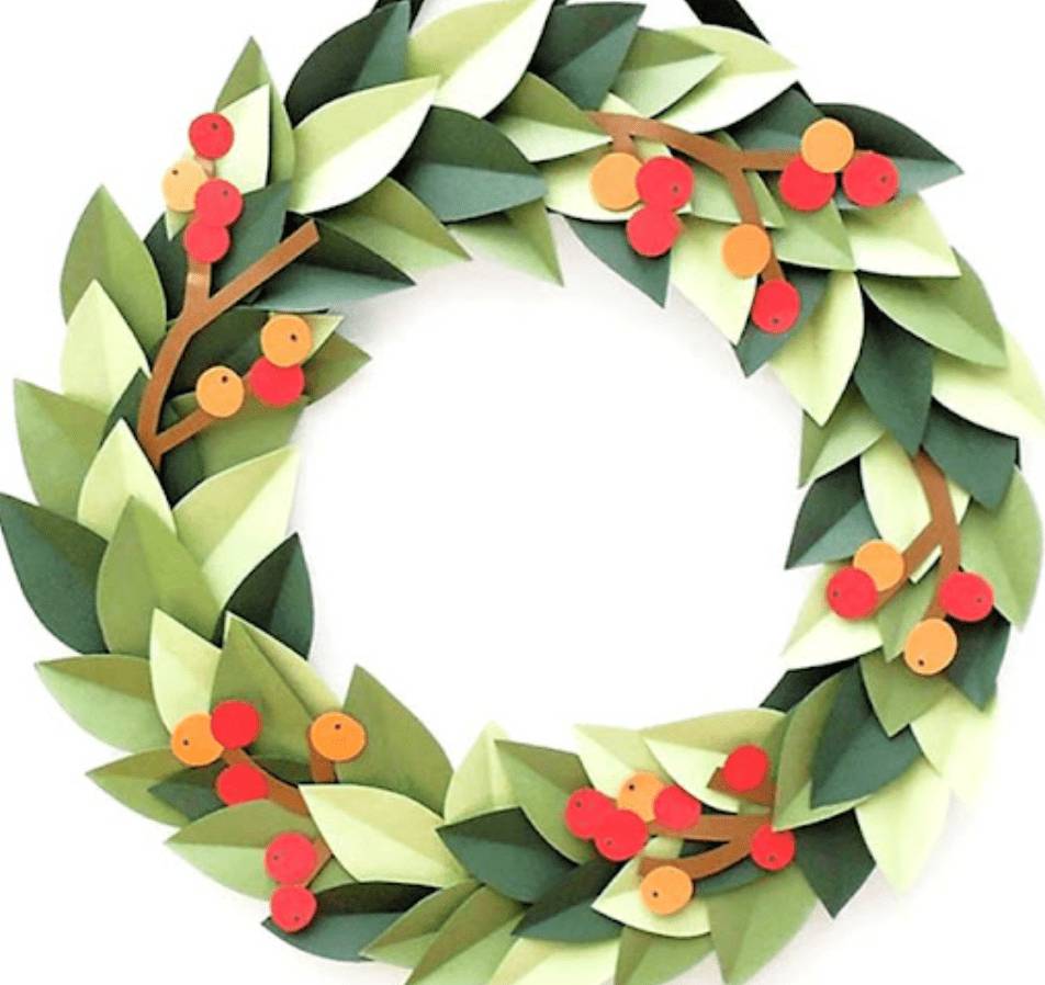 Как сделать рождественский венок из бумаги, картона своими руками