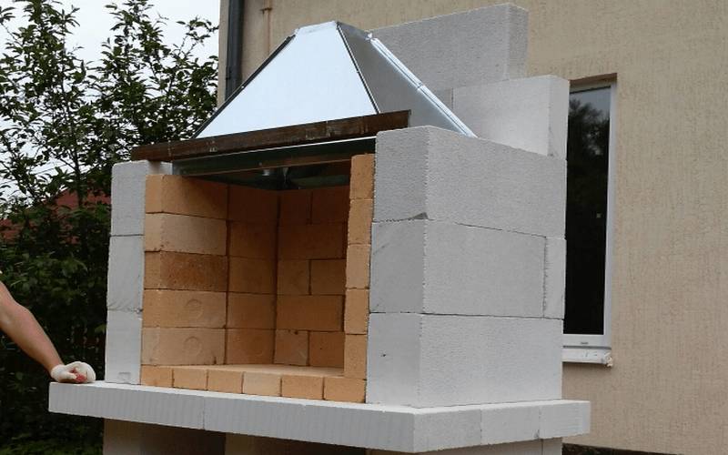 Как сделать мангал из блоков: газобетона, бетонных, керамзитобетонных