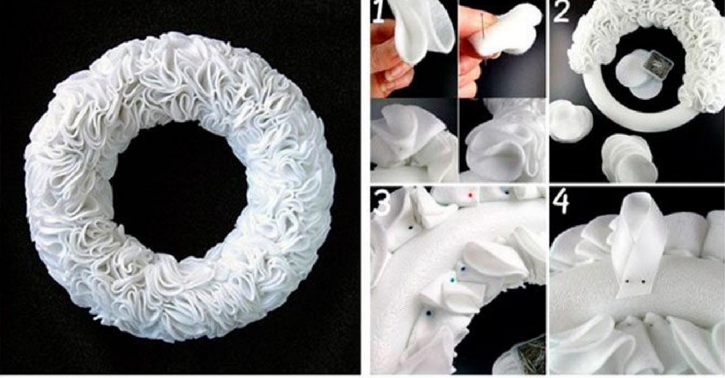 Как сделать рождественский венок из подручных материалов, пробок