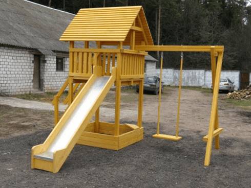 Горка своими руками для детей на даче