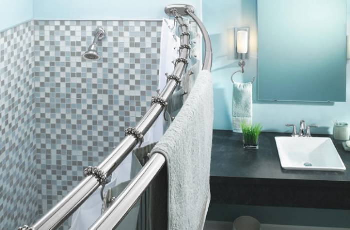 Как правильно установить штангу в ванной для шторы: телескопическую, раздвижную