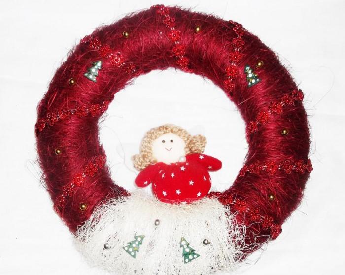 Рождественский венок: из фетра, ткани, ниток, бисера, мастер-классы