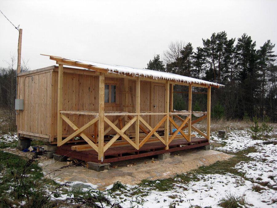 Пристройка веранды к бытовке своими руками: пошагово, проекты, как сделать