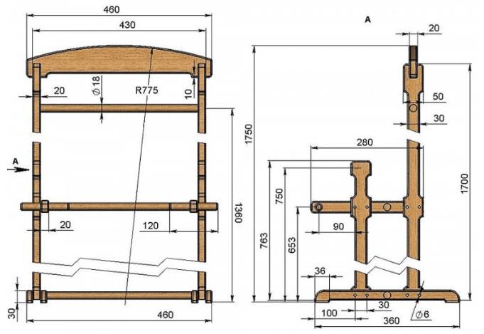 Напольная вешалка своими руками: из дерева, пластиковых труб, металлическая, чертежи