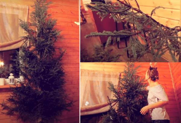 Как сделать елку из веток деревьев своими руками