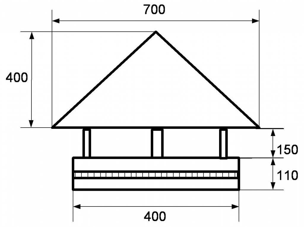 Колпак на дымоход из кирпича своими руками: чертежи с размерами, фото