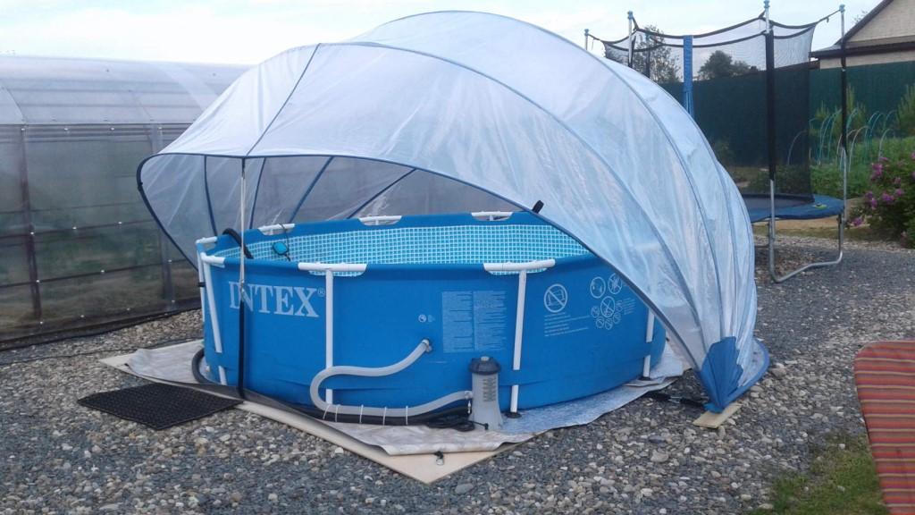 Чем накрыть каркасный бассейн на улице на даче своими руками