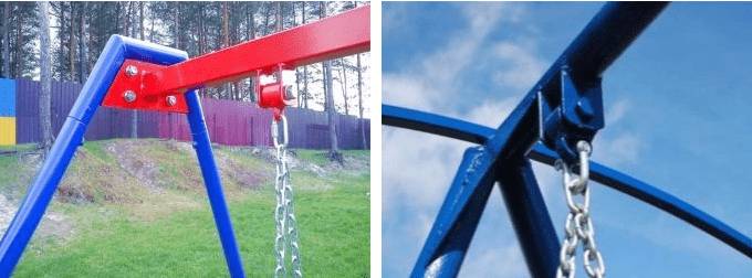 Качели из металла своими руками для дачи: детские, как сделать, чертежи, на подшипниках