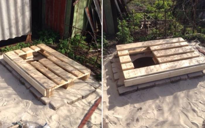 Дачный туалет из поддонов своими руками