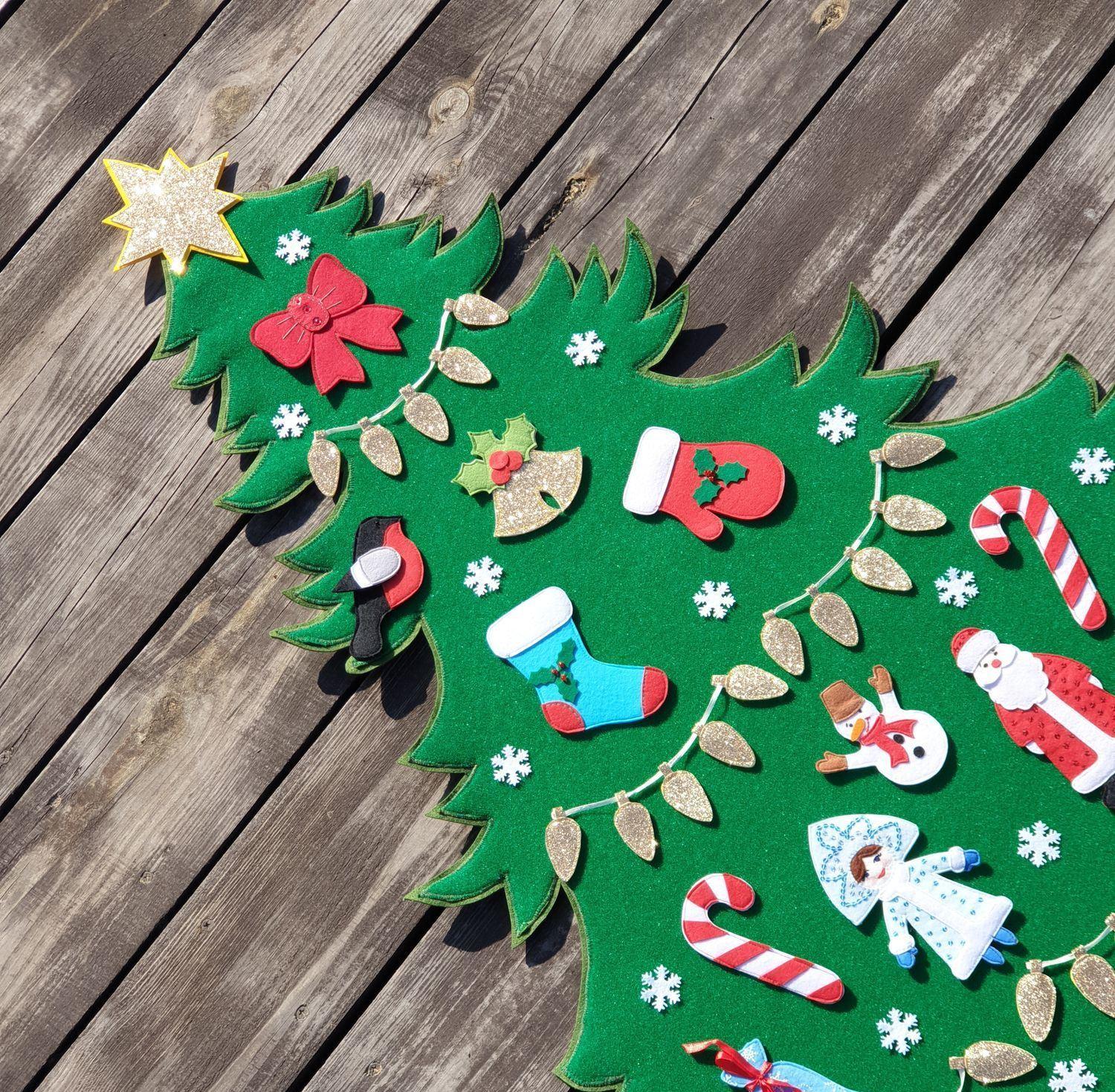 Как сделать новогоднюю елочку из фетра своими руками