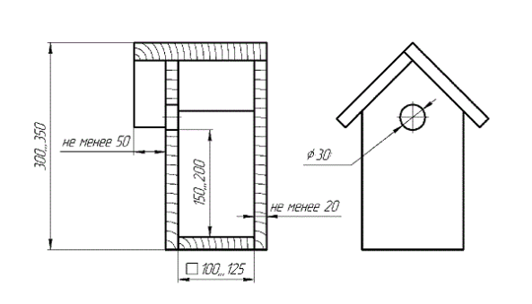 Как сделать синичник своими руками: чертежи, фото, размеры