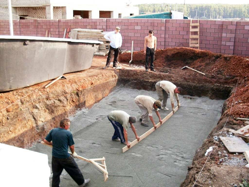 Строительство бетонного бассейна своими руками