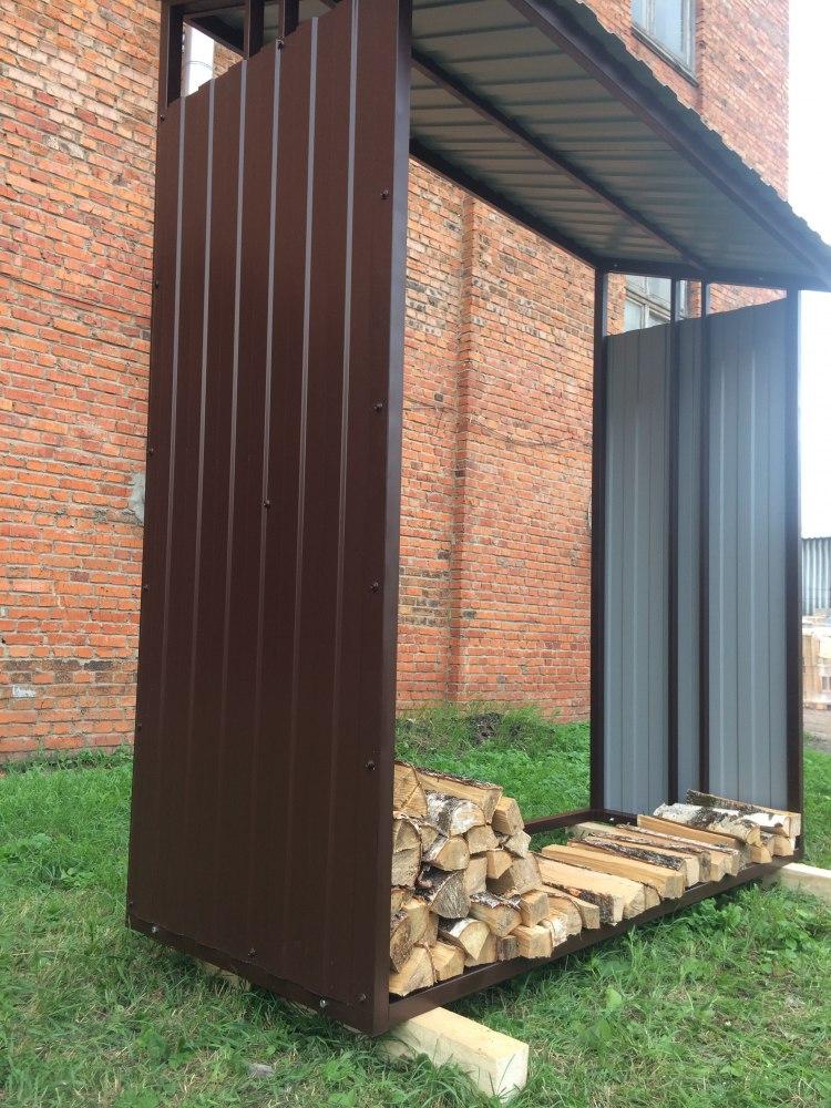 Как сделать навес для дров: из профильной трубы, поддонов, дерева