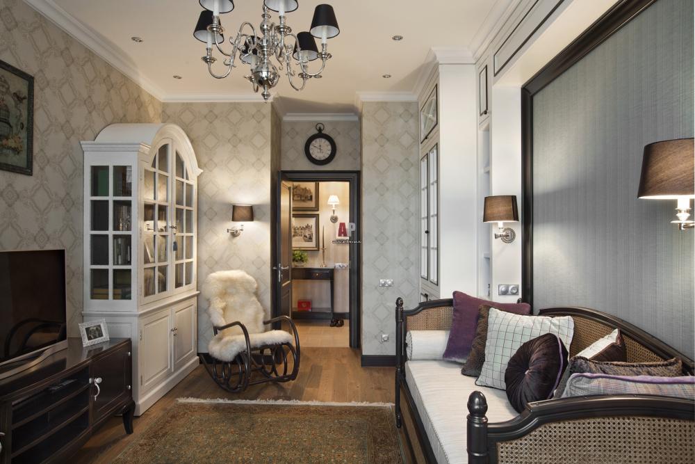 1000 Маленькая однокомнатная квартира в стиле неоклассика с английским ...