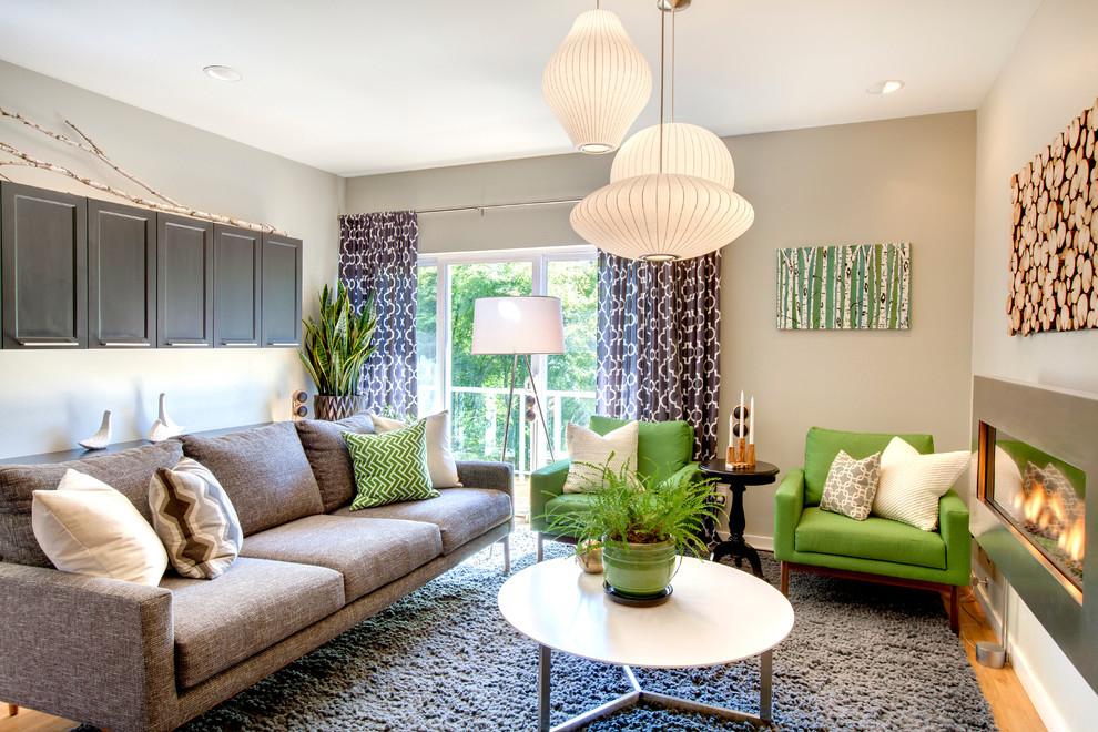 бело серая гостиная