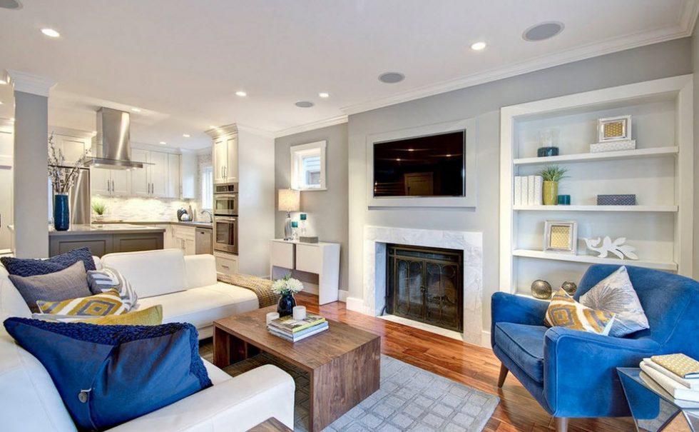 дизайн гостиной в серых тонах