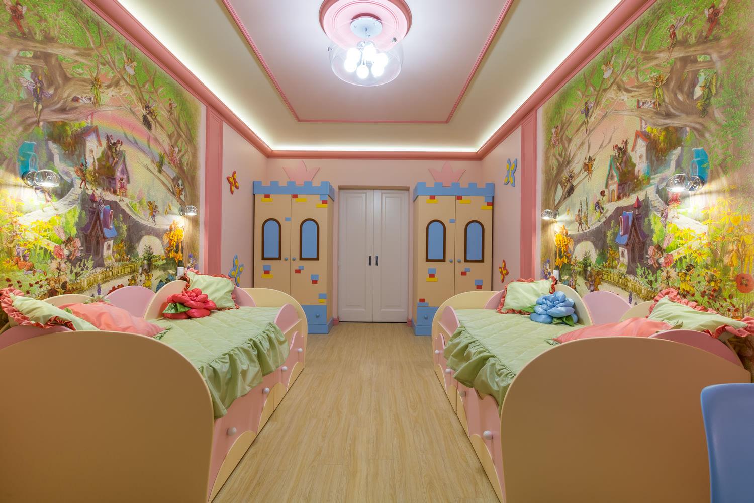 интерьер детской комнаты для двух девочек