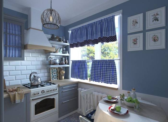 узкая кухня в стиле прованс дизайн узкой кухни