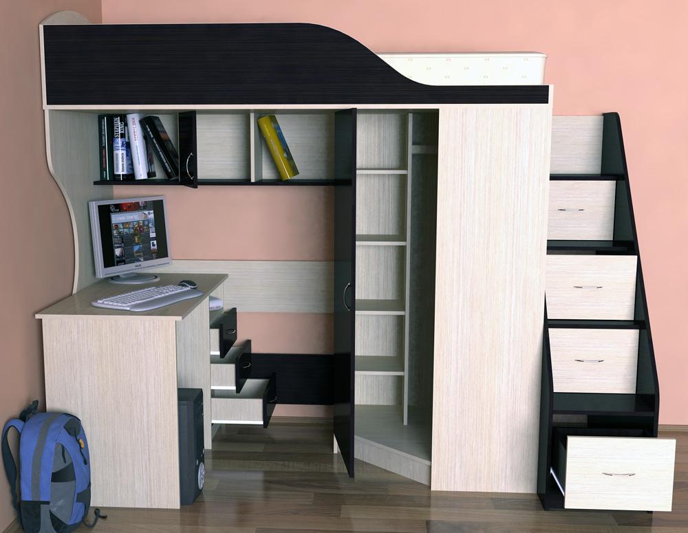 кровать чердак со столом krovat'-cherdak-so-stolom