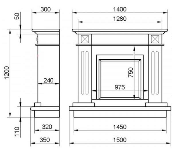 имитация камина в интерьере