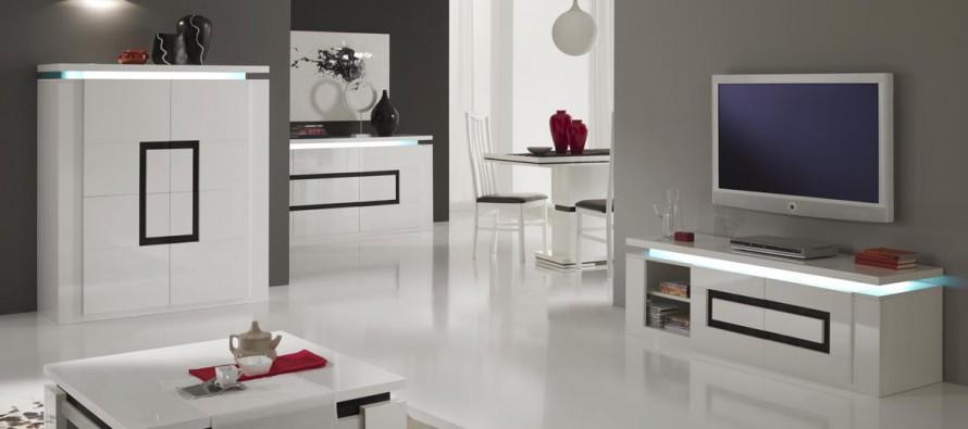 глянцевая мебель для гостиной в стиле модерн