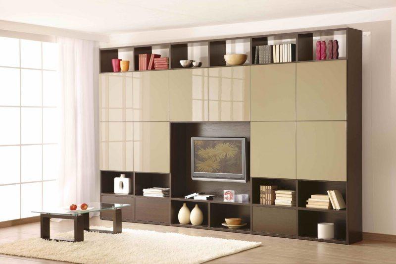 глянцевая мебель для гостиной