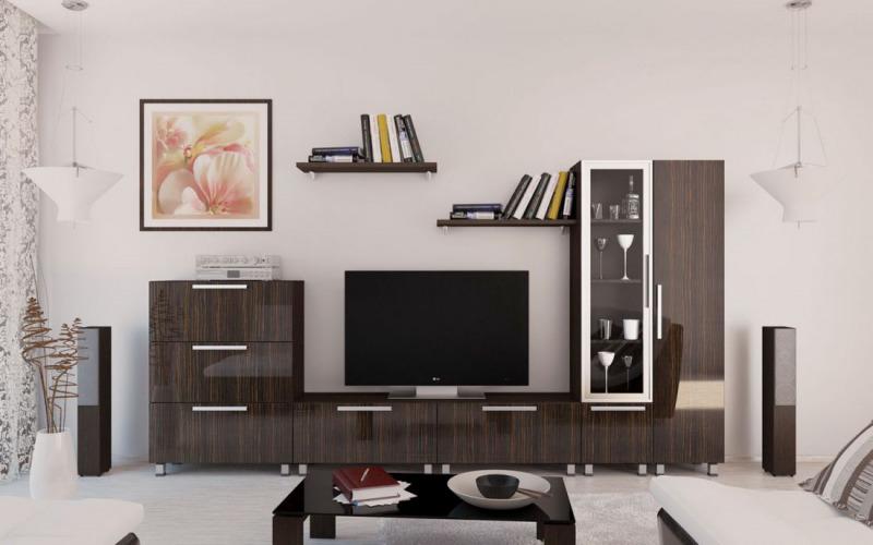 глянцевая мебель для гостиной в стиле модерн