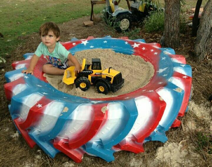 Как сделать песочницу из покрышек своими руками