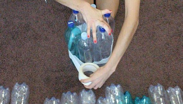 Как сделать пуфик из пластиковых бутылок своими руками