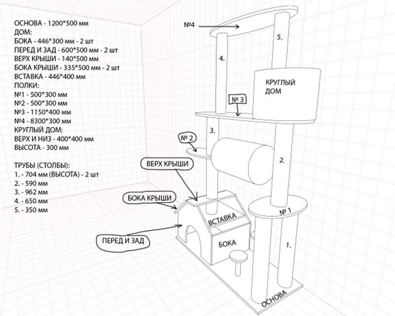 Домик для кошки из картона своими руками