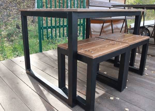 Столы из профильной трубы и дерева: как сделать своими руками