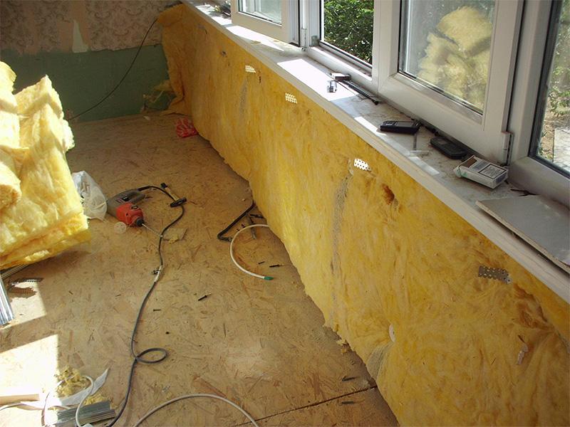 Утепление балкона изнутри минватой: пошаговая инструкция