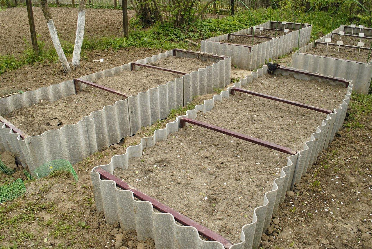 Грядки из шифера своими руками: плоского, волнового, фото + идеи по оформлению