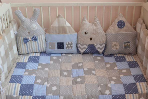 Подушки-бортики для детской кроватки: как сшить своими руками