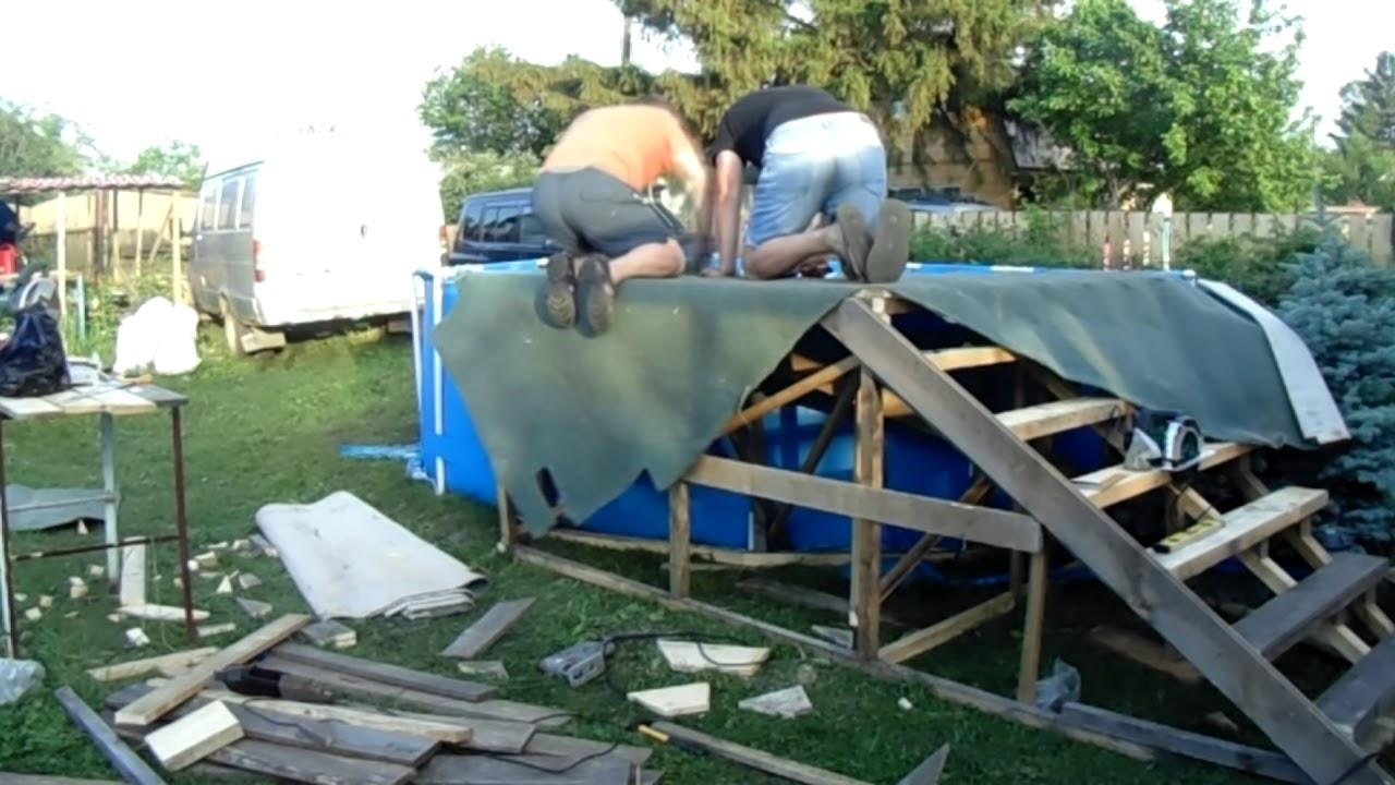 Как сделать лестницу для каркасного бассейна своими руками